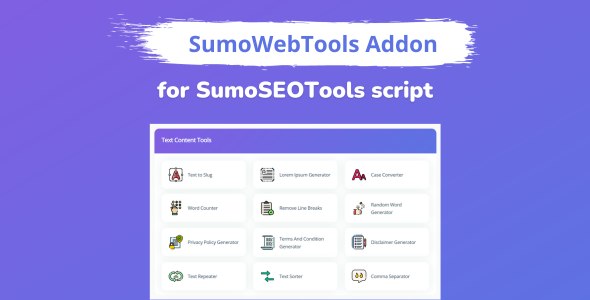 SumoWebTools Addon Package for SumoSEOTools Nulled + Extended License Free Download