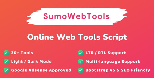 SumoWebTools – Online Web Tools Script 2.0.4 Nulled + Extended License Free Download