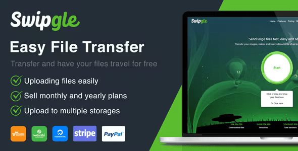 Swipgle – Easy File Transfer (SAAS) 2.5 + Wasabi Cloud + Digitalocean Storage Add-on Nulled + Extended License Free Download