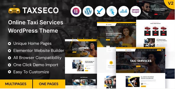 Taxseco – Online Taxi Service WordPress Theme 2.2
 Nulled + Extended License Free Download