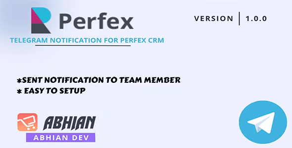 Telegram Notification Module For Perfex CRM Nulled + Extended License Free Download