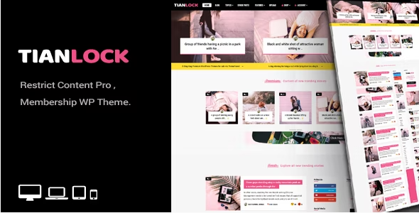 TianLock WP – Restrict Content Pro / Membership WordPress Theme 2.9 Nulled + Extended License Free Download