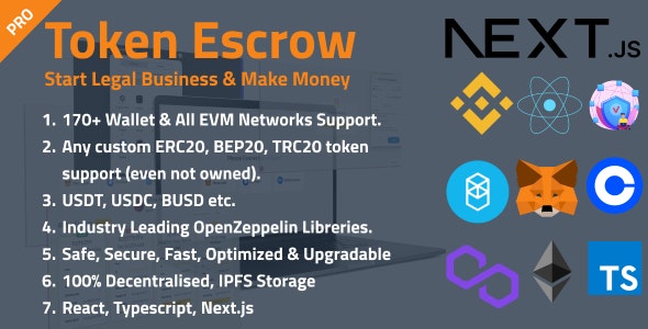 Token Escrow – Decentralised Web3 ERC20, BEP20, TRC20 Supported Escrow Platform Nulled + Extended License Free Download