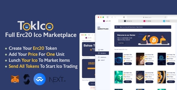 TokICO- Full Erc20 Tokens Ico Marketplace Nulled + Extended License Free Download