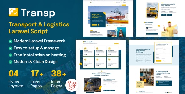 TransP – Transport Courier  Logistics Business Website Nulled + Extended License Free Download