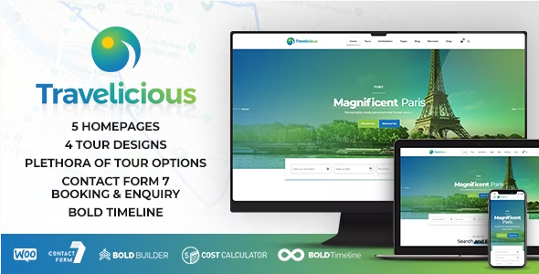 Travelicious – WordPress Tour Operator Theme 1.4.4
 Nulled + Extended License Free Download