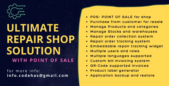 Ultimate repair shop solution with point of sale Nulled + Extended License Free Download