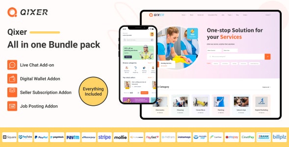 Universal Addon Bundle for Qixer – Service Marketplace and Service Finder Nulled + Extended License Free Download