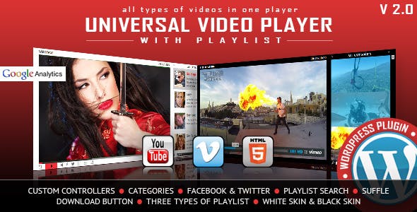 Universal Video Player WordPress Plugin - Nulled + Extended License