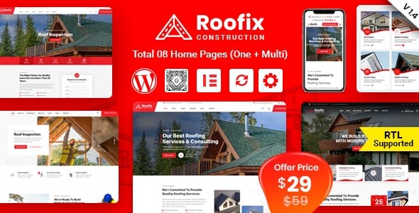 Roofix WordPress Theme - Nulled + Extended License