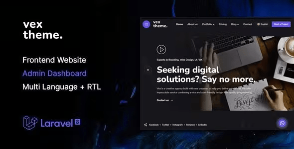 Vex – Multipurpose Website CMS & Creative Agency Management System Nulled + Extended License Free Download