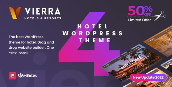 Vierra – Hotel, Resort, Inn & Booking Elementor WordPress Theme 4.0
 Nulled + Extended License Free Download
