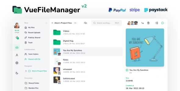 Vue File Manager Pro – Your Professional Storage Cloud Platform 2.2.7 [Extended License] Nulled + Extended License Free Download