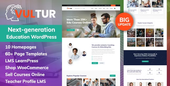 Vultur – Coach Online Courses & LMS Education WordPress Theme 1.1.0
 Nulled + Extended License Free Download