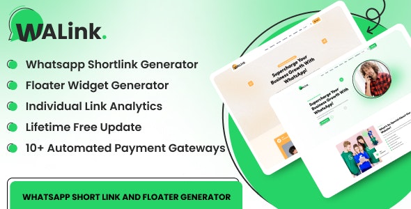 WALink – WhatsApp Shortlink and Floater Generator Nulled + Extended License Free Download