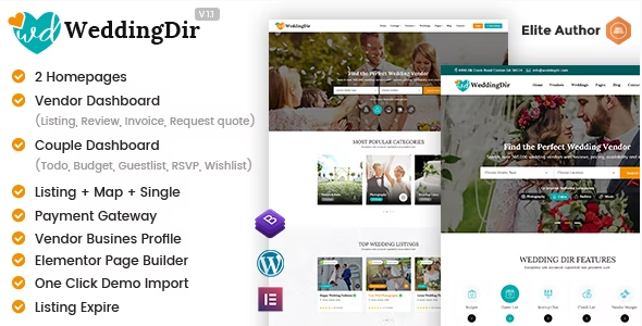 WeddingDir – Directory Listing WordPress Theme 1.1.8
 Nulled + Extended License Free Download
