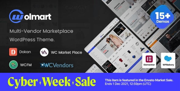 Wolmart Multi-Vendor Marketplace WooCommerce Theme 1.5.1
 Nulled + Extended License Free Download