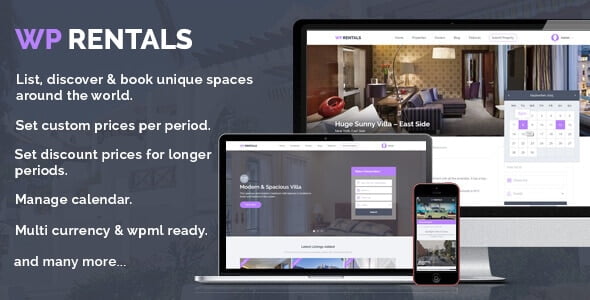 WP Rentals WordPress Theme 3.11.2 – Booking Accommodation
 Nulled + Extended License Free Download