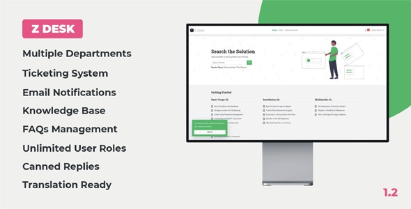 Z Desk – Support Tickets System with Knowledge Base and FAQs 1.6 Nulled + Extended License Free Download