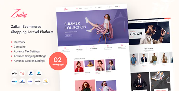 Zaika eCommerce CMS – Laravel eCommerce Shopping Platform 2.1.0 Nulled + Extended License Free Download