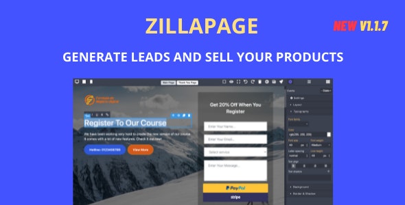 Zillapage – Landing page and Site builder 1.1.9 Nulled + Extended License Free Download