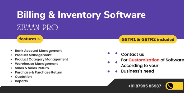 Zivaan PRO – Accounting | Inventory  (GST Compliance with GSTR1  GSTR2 Integrated) 2.3 Nulled + Extended License Free Download